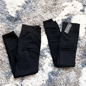 2pk Womens Kathy fleece lined one size leggings